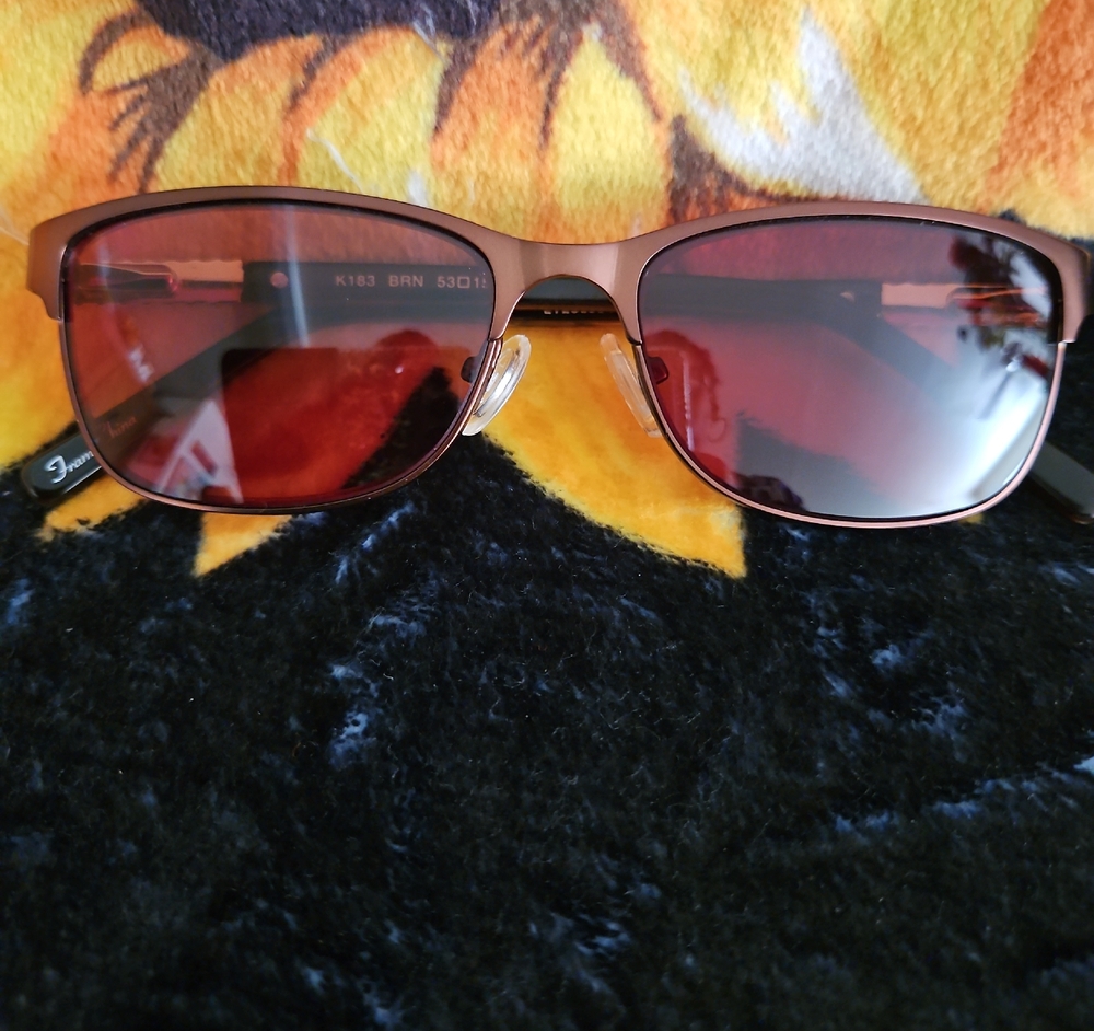 Kay Unger Red and Gold Sunglasses